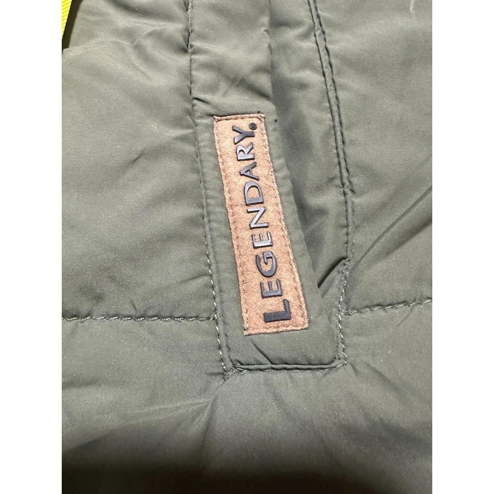 Legendary Whitetails Mens Vest XL Olive Green Puffer Flannel Lined Toggle